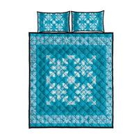 Hawaiian Quilt Pattern Quilt Bed Set Teal Hawaii Culture Tropical - Polynesian Pride