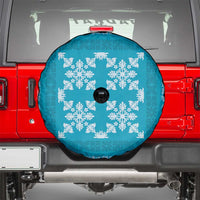 Hawaiian Quilt Pattern Spare Tire Cover Teal Hawaii Culture Tropical - Polynesian Pride