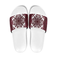 Palm Leaf Quilt Pattern Slide Sandals Hawaii Culture Floral - Polynesian Pride