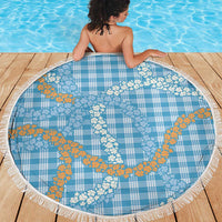 Blue Tropical Floral Palaka Beach Blanket Hawaiian Quilt Pattern - Polynesian Pride
