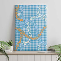 Blue Tropical Floral Palaka Canvas Wall Art Hawaiian Quilt Pattern - Polynesian Pride