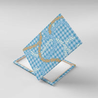 Blue Tropical Floral Palaka Canvas Wall Art Hawaiian Quilt Pattern - Polynesian Pride