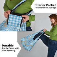 Blue Tropical Floral Palaka Grocery Bag Hawaiian Quilt Pattern - Polynesian Pride