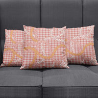 Pink Tropical Floral Palaka Pillow Cover Hawaiian Quilt Pattern - Polynesian Pride