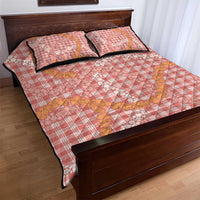 Pink Tropical Floral Palaka Quilt Bed Set Hawaiian Quilt Pattern - Polynesian Pride