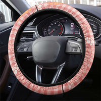 Pink Tropical Floral Palaka Steering Wheel Cover Hawaiian Quilt Pattern - Polynesian Pride