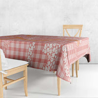 Pink Tropical Floral Palaka Tablecloth Hawaiian Quilt Pattern - Polynesian Pride