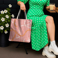 Pink Tropical Floral Palaka Tote Bag Hawaiian Quilt Pattern - Polynesian Pride