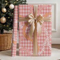 Pink Tropical Floral Palaka Wrapping Paper Hawaiian Quilt Pattern - Polynesian Pride