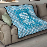 Blue Ulu Palaka Quilt Pattern Quilt Hawaii Culture Breadfruit - Polynesian Pride