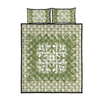 Green Ulu Palaka Quilt Pattern Quilt Bed Set Hawaii Culture Breadfruit - Polynesian Pride