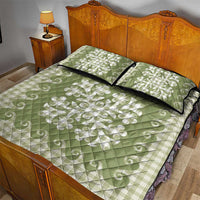 Green Ulu Palaka Quilt Pattern Quilt Bed Set Hawaii Culture Breadfruit - Polynesian Pride