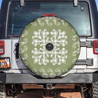 Green Ulu Palaka Quilt Pattern Spare Tire Cover Hawaii Culture Breadfruit - Polynesian Pride