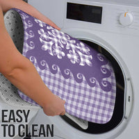 Purple Ulu Palaka Quilt Pattern Bathroom Set Hawaii Culture Breadfruit - Polynesian Pride