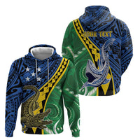 Personalised Crocodile and Shark Solomon Islands Zip Hoodie Polynesian Tribal Tattoo LT9 - Polynesian Pride