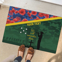 Personalised Solomon Islands Remembrance Day Rubber Doormat We Will Remember Them with Camouflage Style
