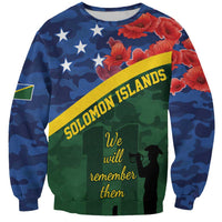 Personalised Solomon Islands Remembrance Day Sweatshirt We Will Remember Them with Camouflage Style