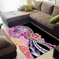 Aloha Vintage Hibiscus Lei Seamless Pattern Area Rug - Polynesian Pride