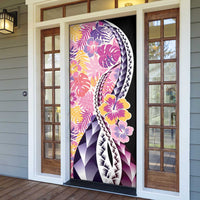 Aloha Vintage Hibiscus Lei Seamless Pattern Door Cover - Polynesian Pride