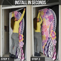 Aloha Vintage Hibiscus Lei Seamless Pattern Door Cover - Polynesian Pride