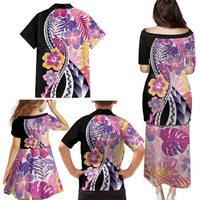 Aloha Vintage Hibiscus Lei Seamless Pattern Family Matching Puletasi and Hawaiian Shirt - Polynesian Pride