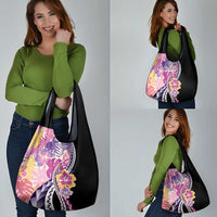 Aloha Vintage Hibiscus Lei Seamless Pattern Grocery Bag - Polynesian Pride