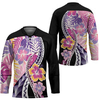 Aloha Vintage Hibiscus Lei Seamless Pattern Hockey Jersey - Polynesian Pride