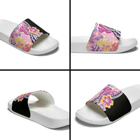 Aloha Vintage Hibiscus Lei Seamless Pattern Slide Sandals - Polynesian Pride