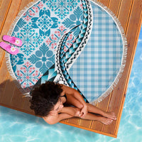 Aloha Vintage Palaka Floral Hawaiian Quilt Beach Blanket Uliuli Motif - Polynesian Pride