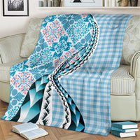 Aloha Vintage Palaka Floral Hawaiian Quilt Blanket Uliuli Motif - Polynesian Pride