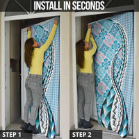 Aloha Vintage Palaka Floral Hawaiian Quilt Door Cover Uliuli Motif - Polynesian Pride