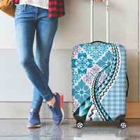 Aloha Vintage Palaka Floral Hawaiian Quilt Luggage Cover Uliuli Motif - Polynesian Pride