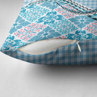 Aloha Vintage Palaka Floral Hawaiian Quilt Pillow Cover Uliuli Motif - Polynesian Pride