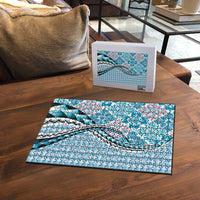 Aloha Vintage Palaka Floral Hawaiian Quilt Puzzle Uliuli Motif - Polynesian Pride