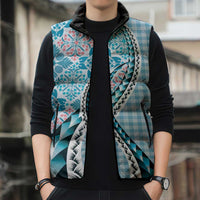 Aloha Vintage Palaka Floral Hawaiian Quilt Sleeveless Puffer Jacket Uliuli Motif - Polynesian Pride