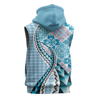 Aloha Vintage Palaka Floral Hawaiian Quilt Sleeveless Zip Hoodie Uliuli Motif - Polynesian Pride