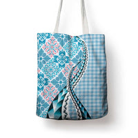 Aloha Vintage Palaka Floral Hawaiian Quilt Tote Bag Uliuli Motif - Polynesian Pride