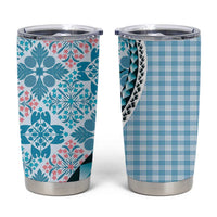 Aloha Vintage Palaka Floral Hawaiian Quilt Tumbler Cup Uliuli Motif - Polynesian Pride