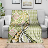 Aloha Vintage Palaka Floral Hawaiian Quilt Blanket Omaomao Motif - Polynesian Pride