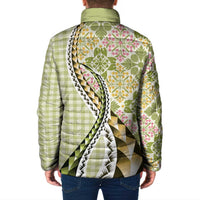 Aloha Vintage Palaka Floral Hawaiian Quilt Padded Jacket Omaomao Motif - Polynesian Pride
