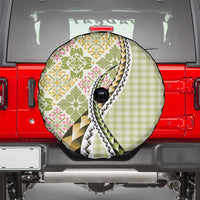 Aloha Vintage Palaka Floral Hawaiian Quilt Spare Tire Cover Omaomao Motif - Polynesian Pride