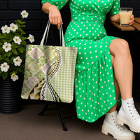 Aloha Vintage Palaka Floral Hawaiian Quilt Tote Bag Omaomao Motif - Polynesian Pride