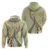 Aloha Vintage Palaka Floral Hawaiian Quilt Zip Hoodie Omaomao Motif - Polynesian Pride