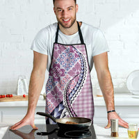 Aloha Vintage Palaka Floral Hawaiian Quilt Apron Akala Motif - Polynesian Pride