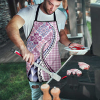 Aloha Vintage Palaka Floral Hawaiian Quilt Apron Akala Motif - Polynesian Pride