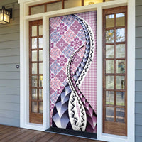 Aloha Vintage Palaka Floral Hawaiian Quilt Door Cover Akala Motif - Polynesian Pride