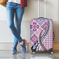 Aloha Vintage Palaka Floral Hawaiian Quilt Luggage Cover Akala Motif - Polynesian Pride