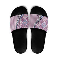 Aloha Vintage Palaka Floral Hawaiian Quilt Slide Sandals Akala Motif - Polynesian Pride