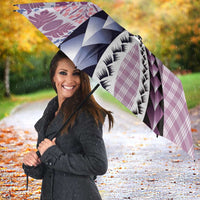 Aloha Vintage Palaka Floral Hawaiian Quilt Umbrella Akala Motif - Polynesian Pride