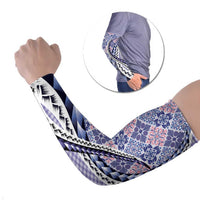 Aloha Vintage Palaka Floral Hawaiian Quilt Arm Sleeves Poni Motif - Polynesian Pride